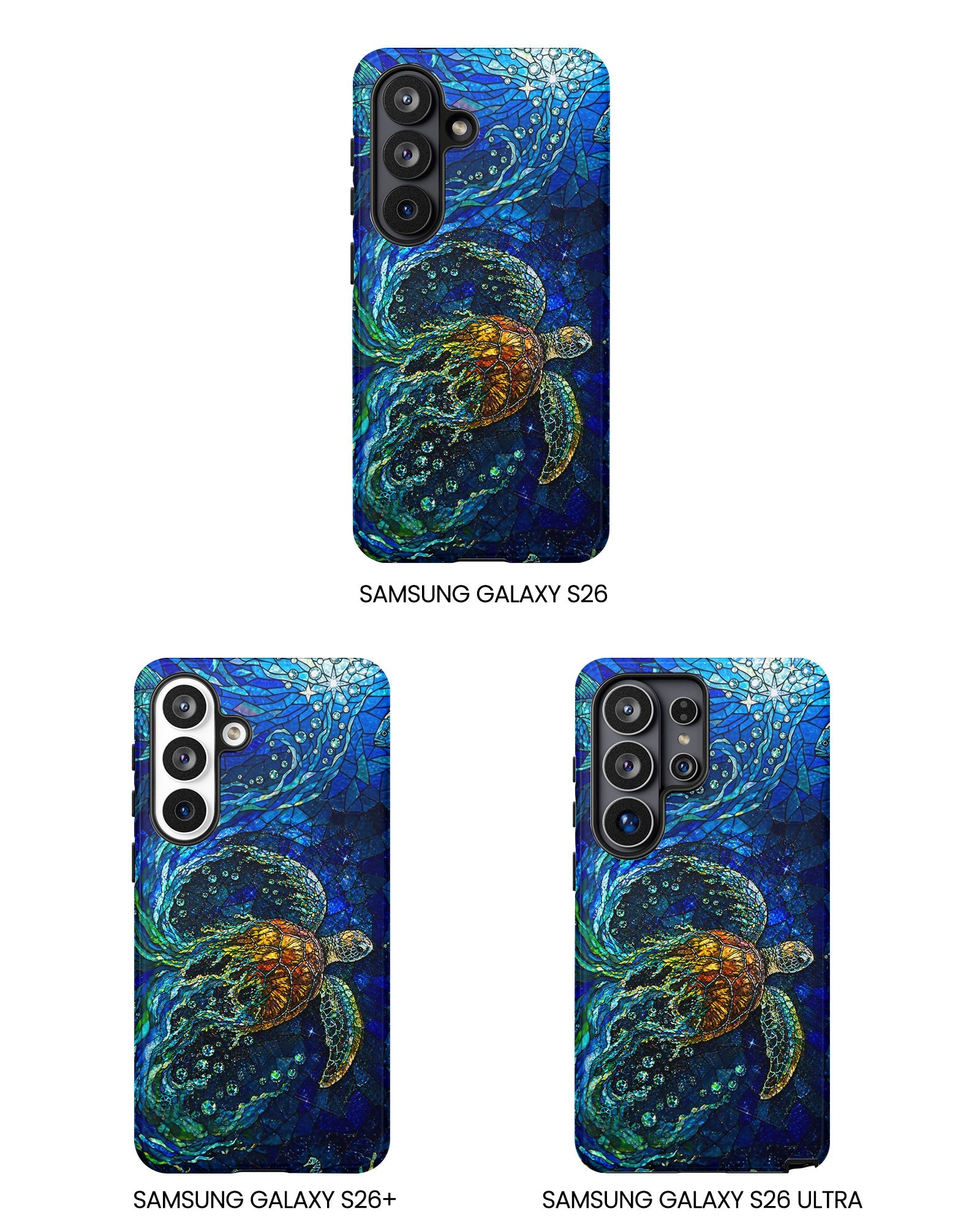 SEA TURTLE OCEAN STAINED GLASS PATTERN  PHONE CASE  - TLTW2804263