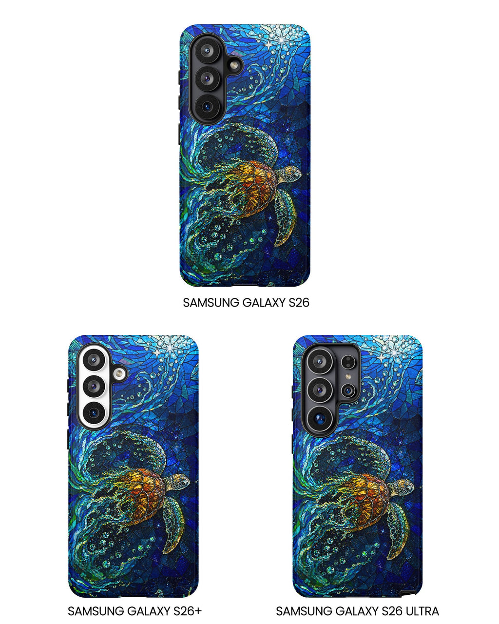 SEA TURTLE OCEAN STAINED GLASS PATTERN  PHONE CASE  - TLTW2804263