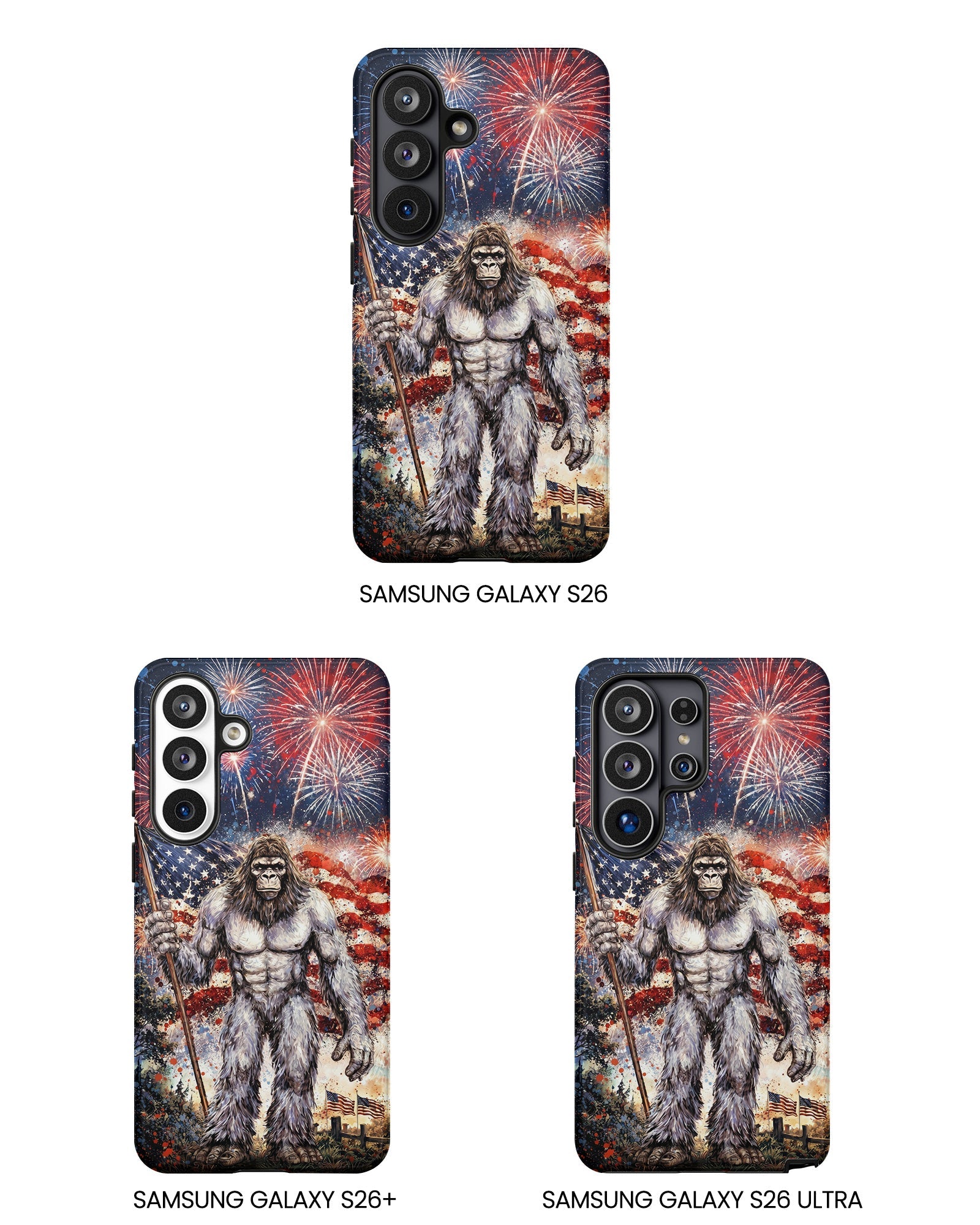 BIGFOOT FIREWORK STARS AND STRIPES PHONE CASE  - TLNO1905262
