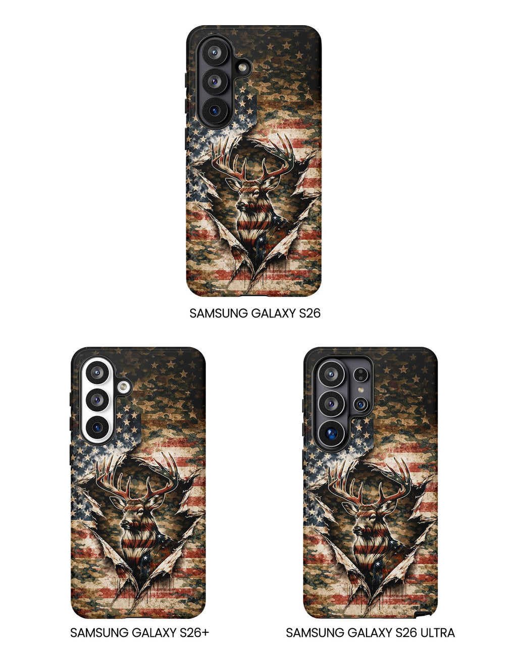 GRUNGE STARS AND STRIPES DEER HUNTING  PHONE CASE  - TLNT0605262