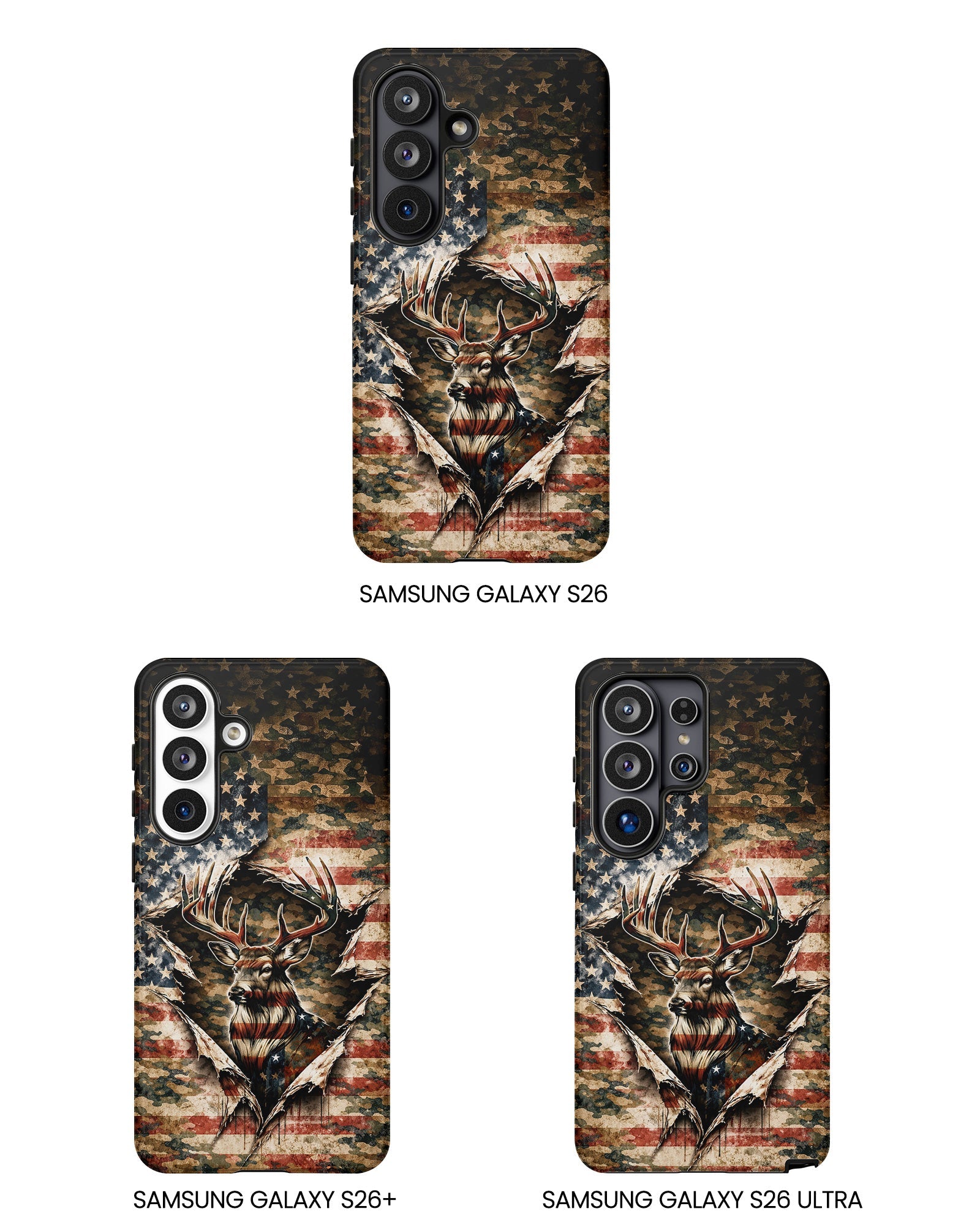 GRUNGE STARS AND STRIPES DEER HUNTING  PHONE CASE  - TLNT0605262
