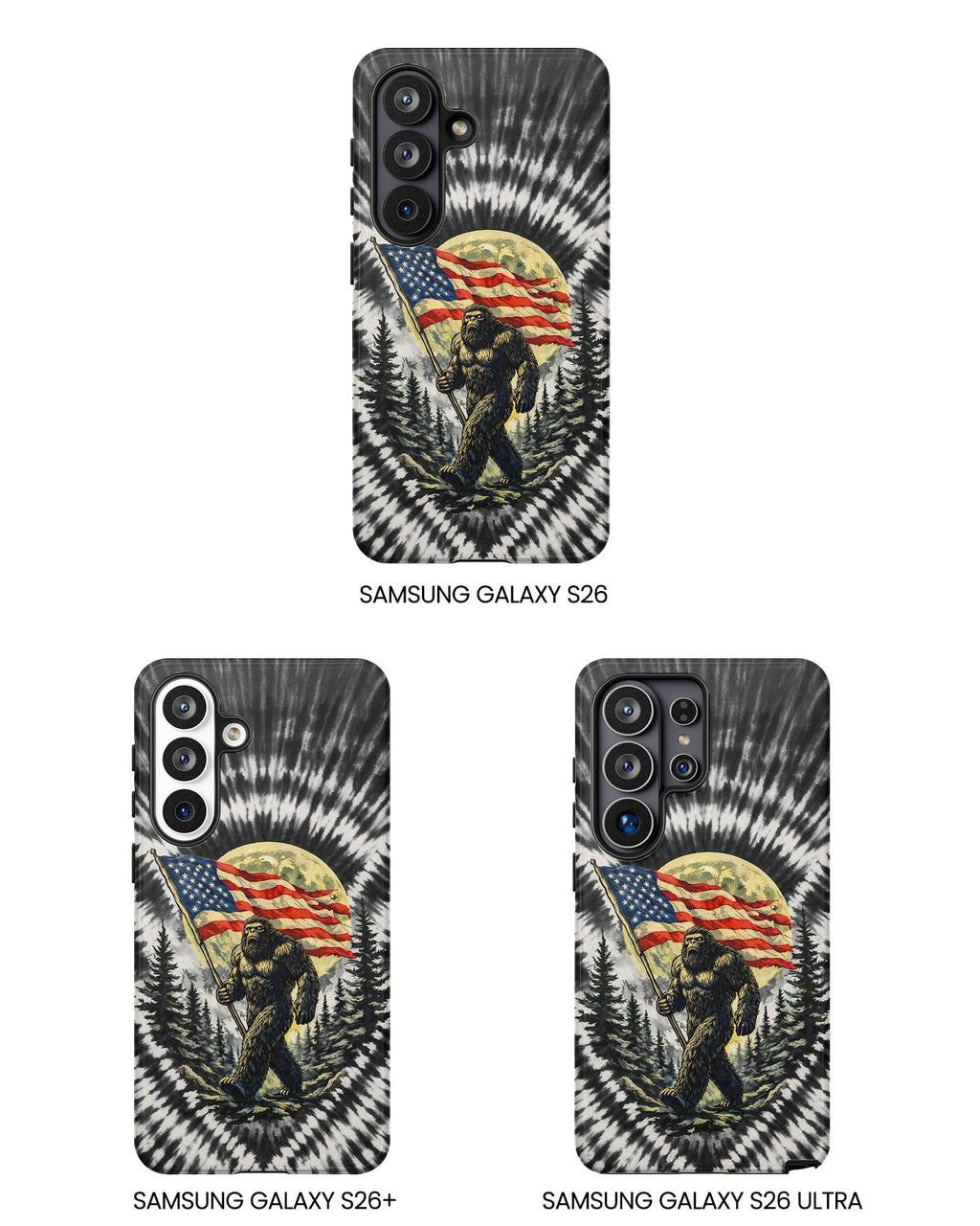 BIGFOOT WITH FLAG MOON SWIRL PHONE CASE  - TLNT0805261
