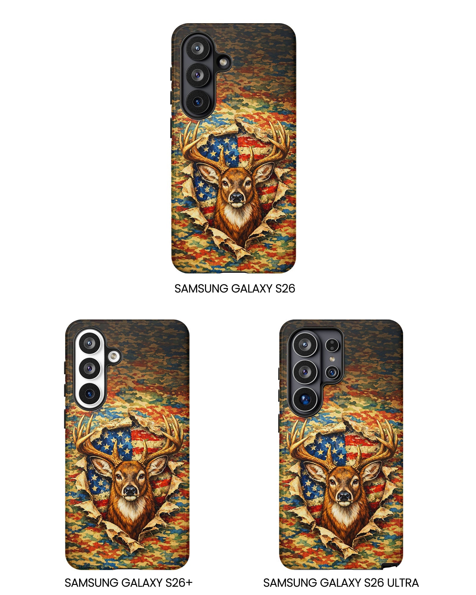 HUNTING DEER CAMOUFLAGE STARS AND STRIPES  PHONE CASE  - TLNT0405261