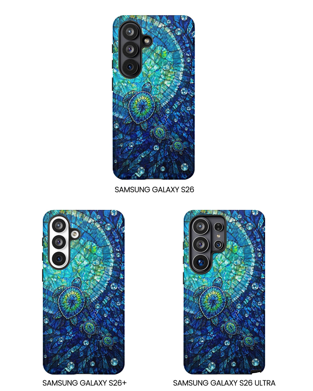 SEA TURTLE BLUE OCEAN STAINED GLASS PATTERN  PHONE CASE  - TLNO2904265