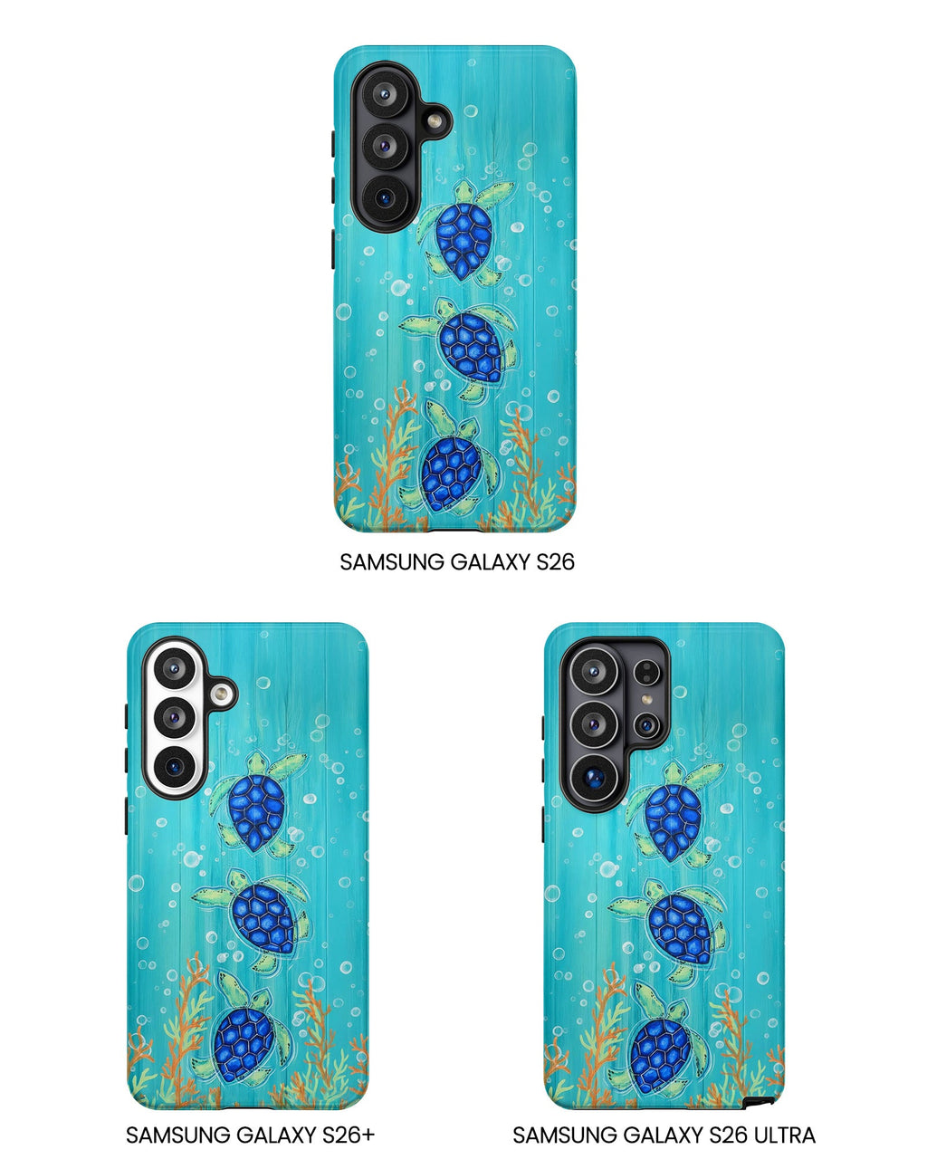THREE SEA TURTLE PHONE CASE  - TLTW2804264