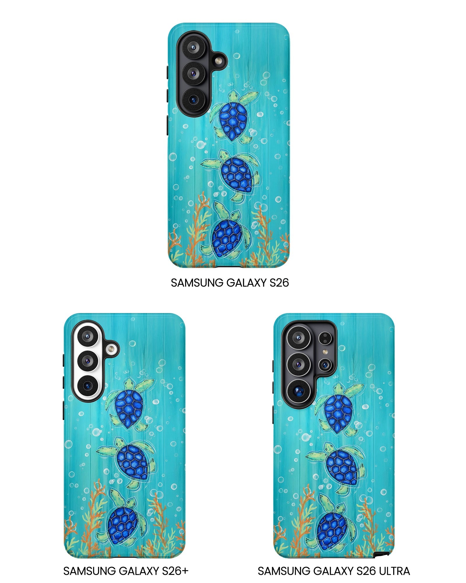THREE SEA TURTLE PHONE CASE  - TLTW2804264