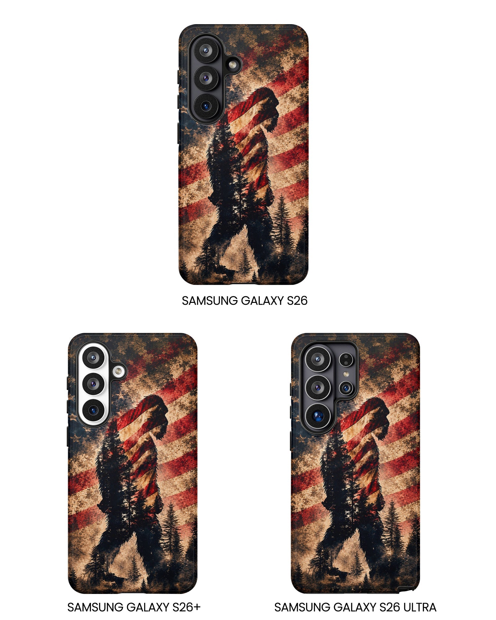 BIGFOOT IN THE FOREST STARS & STRIPES PHONE CASE  - TLHN2105264