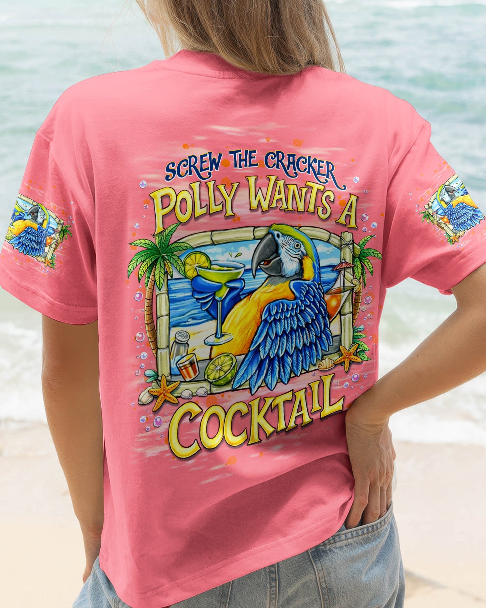 POLLY WANTS A COCKTAIL PARROT ALL OVER PRINT  - TLNT1404262