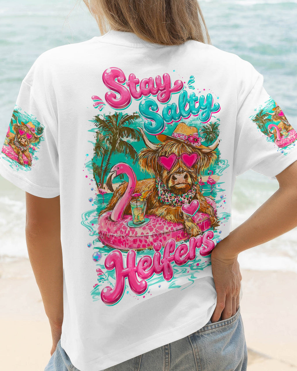STAY SALTY HEIFERS COW BEACH ALL OVER PRINT  - TLTW1905261