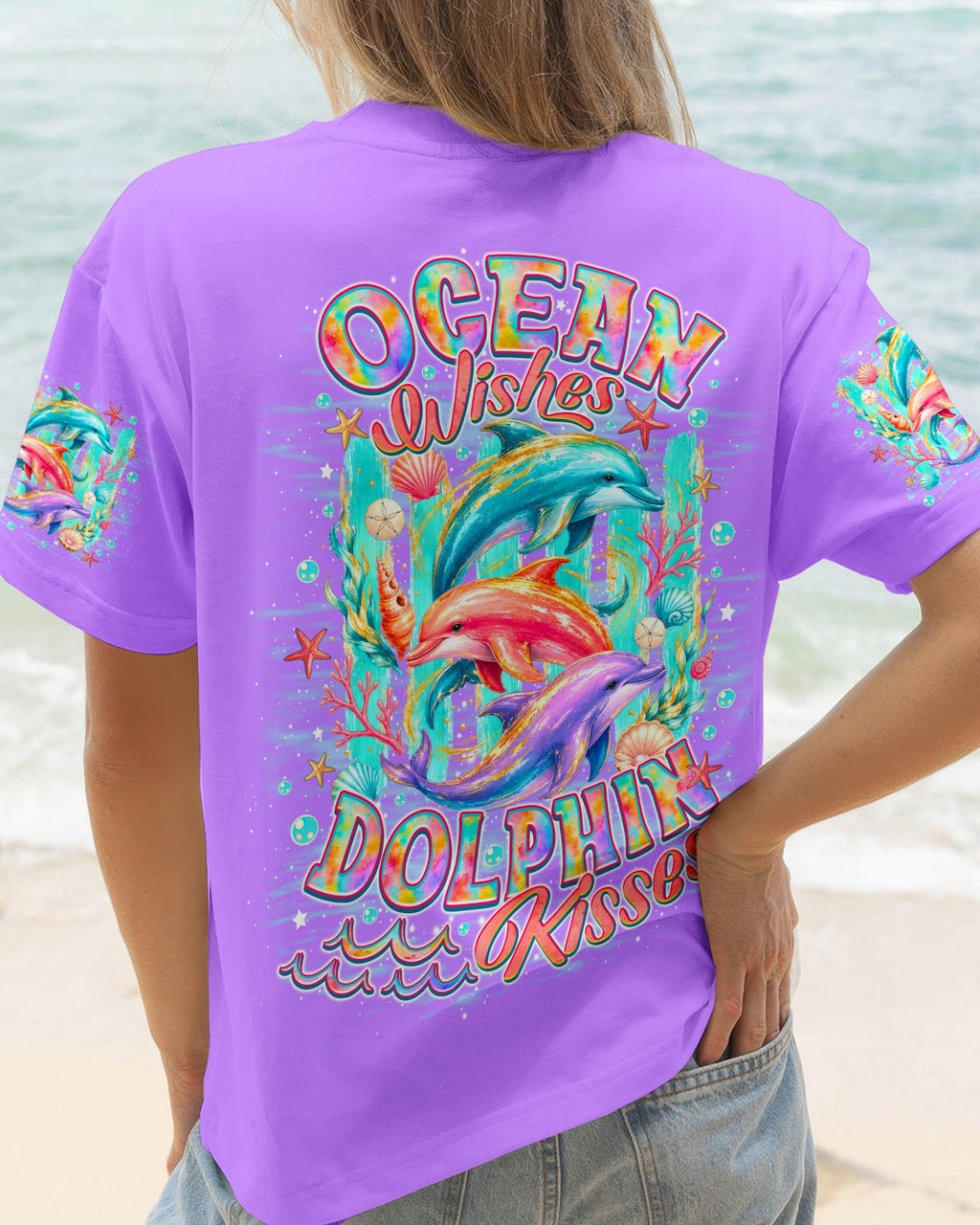 OCEAN WISHES DOLPHIN KISSES ALL OVER PRINT  - TLNO0206262