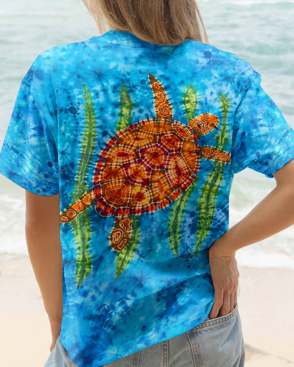 SEA TURTLE AND SEAWEED ALL OVER PRINT  - TLHG1604262