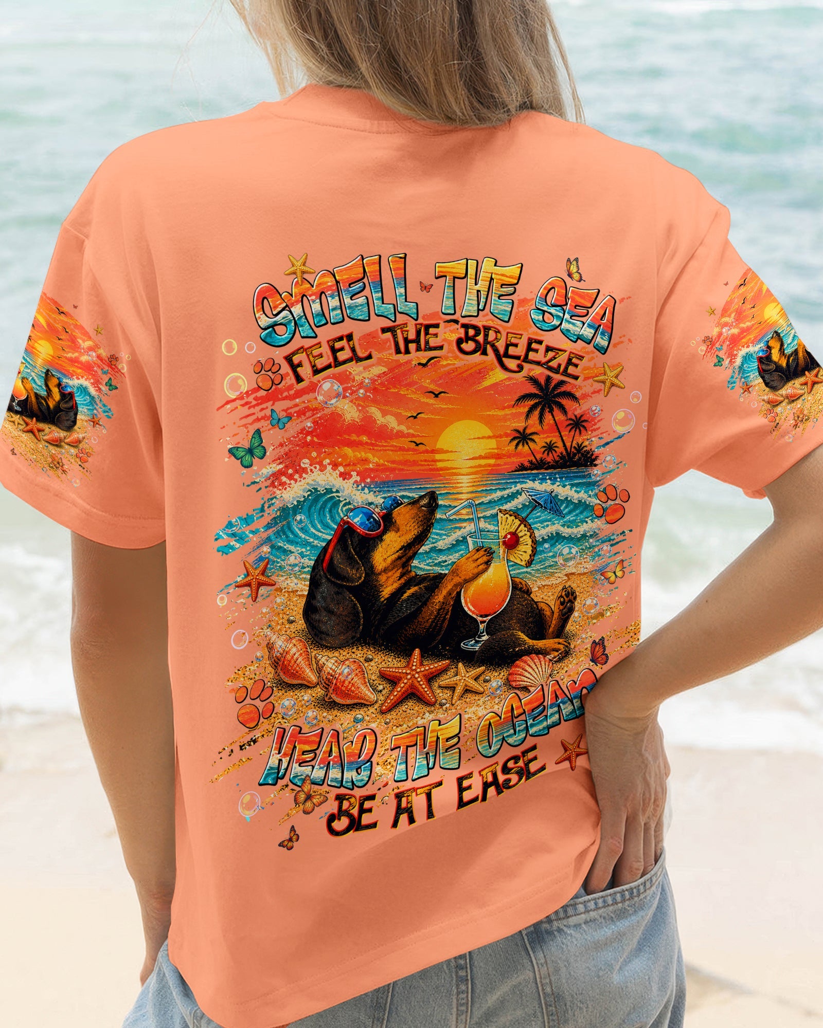 SMELL THE SEA FEEL THE BREEZE DACHSHUND DOG ALL OVER PRINT  - TLNT0506263