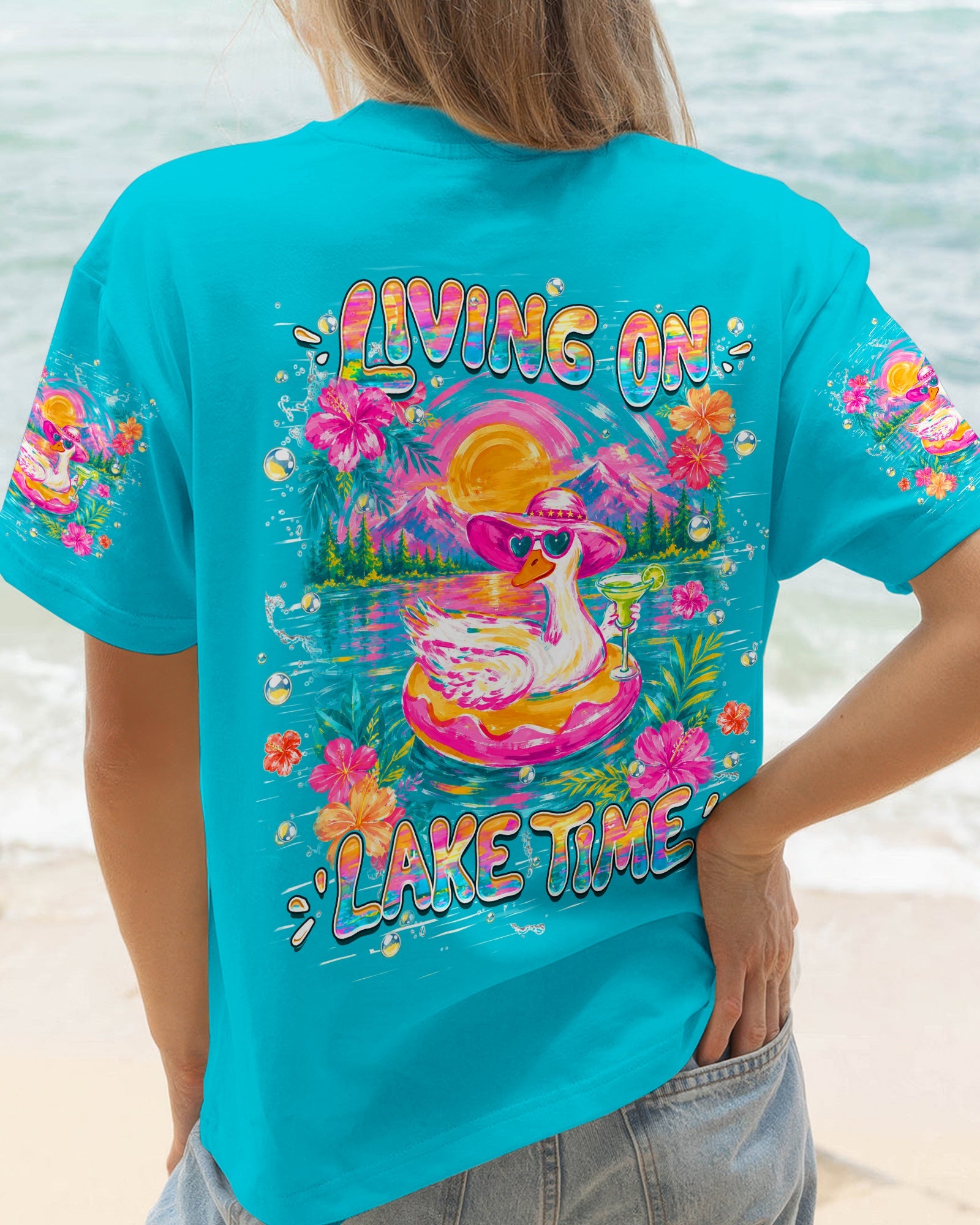 LIVING ON LAKE TIME GOOSE ALL OVER PRINT   - TLHN2205263