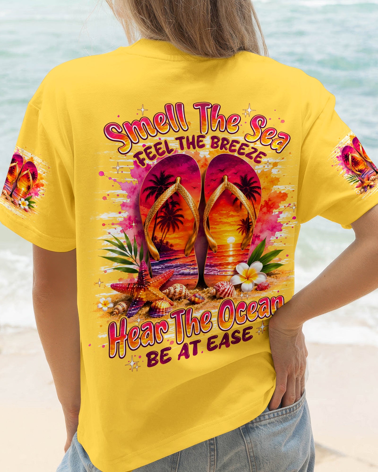 SMELL THE SEA FEEL THE BREEZE FLIP FLOPS ALL OVER PRINT - TYPQ0207262