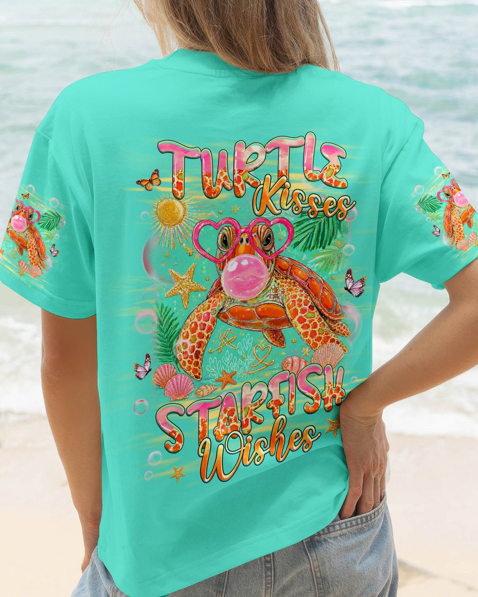 TURTLE KISSES STARFISH WISHES ALL OVER PRINT - TLHG0907263