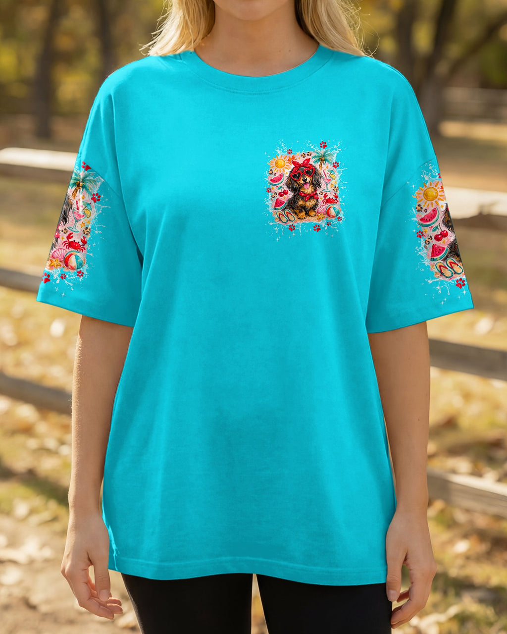 SANDY PAWS AND SALTY KISSES DACHSHUND ALL OVER PRINT - TYPQ2505262