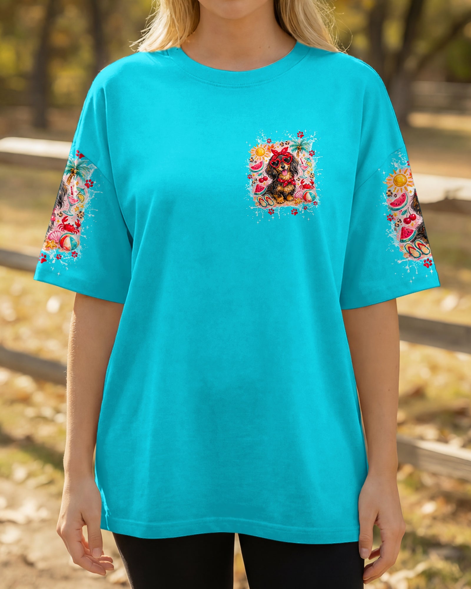 SANDY PAWS AND SALTY KISSES DACHSHUND ALL OVER PRINT - TYPQ2505262