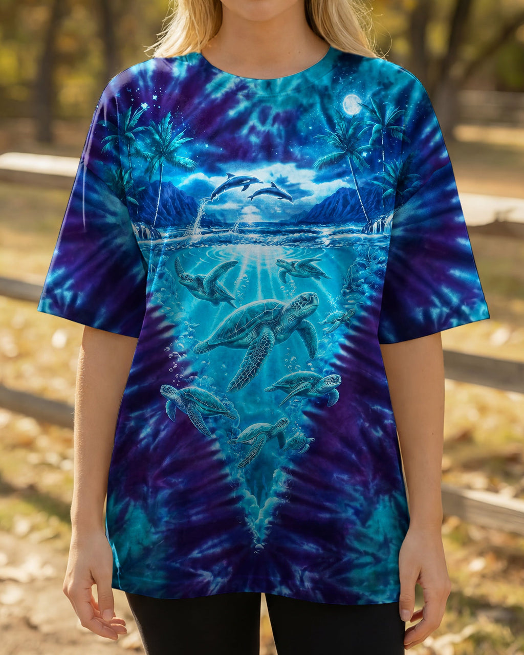 TURTLE MOONLIT PARADISE ALL OVER PRINT - RI0506263