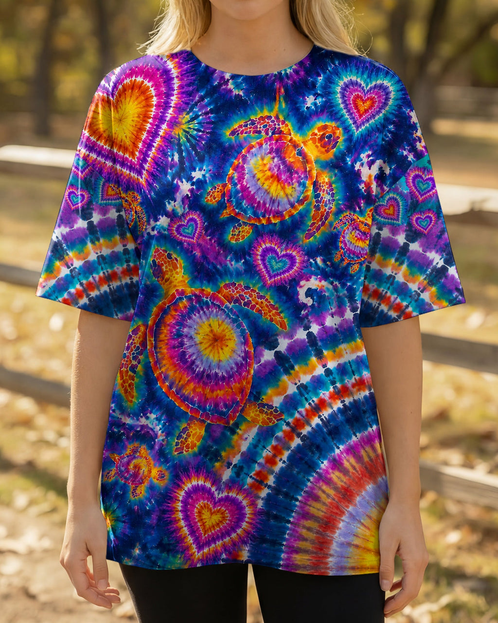 RADIANT SEA TURTLE HEARTS COLORFUL ALL OVER PRINT- KMTM0107261