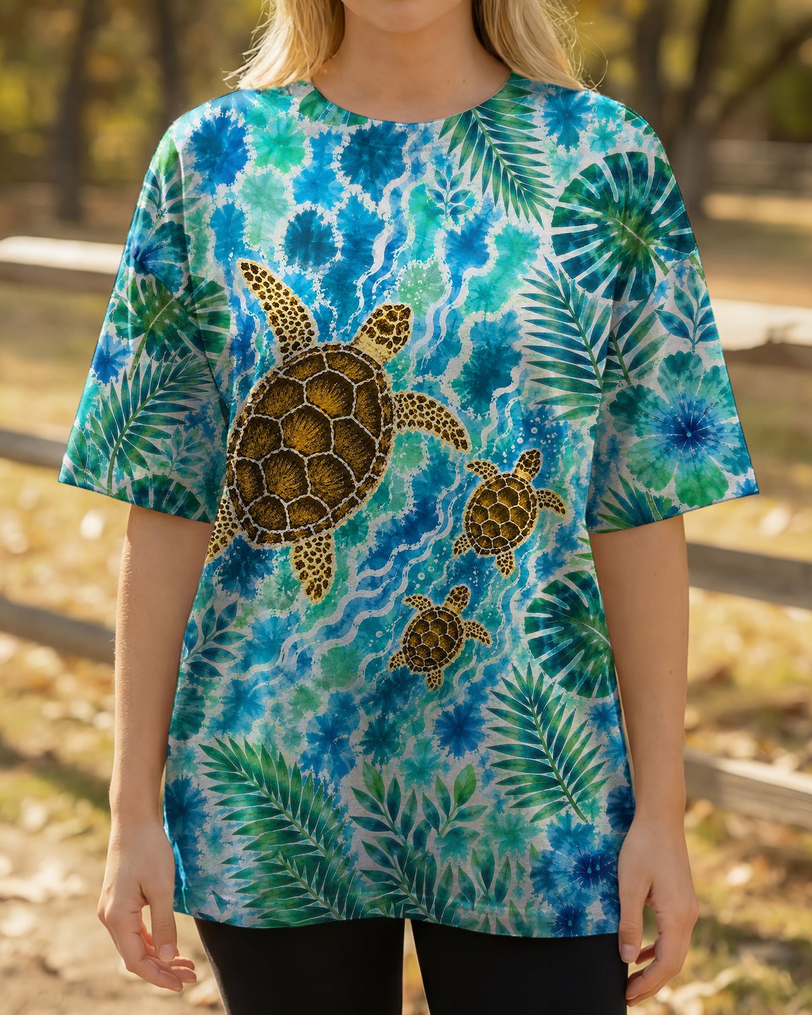 TROPICAL TURTLES VIBRANT OCEAN ALL OVER PRINT  - TLTW2406261