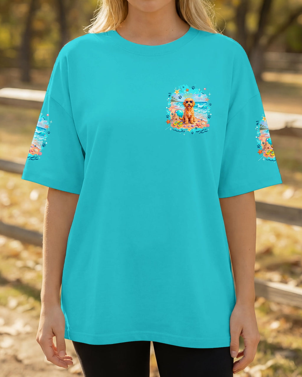 BEACH HAIR DON'T CARE GOLDEN DOODLE DOG ALL OVER PRINT - TYQY2005263