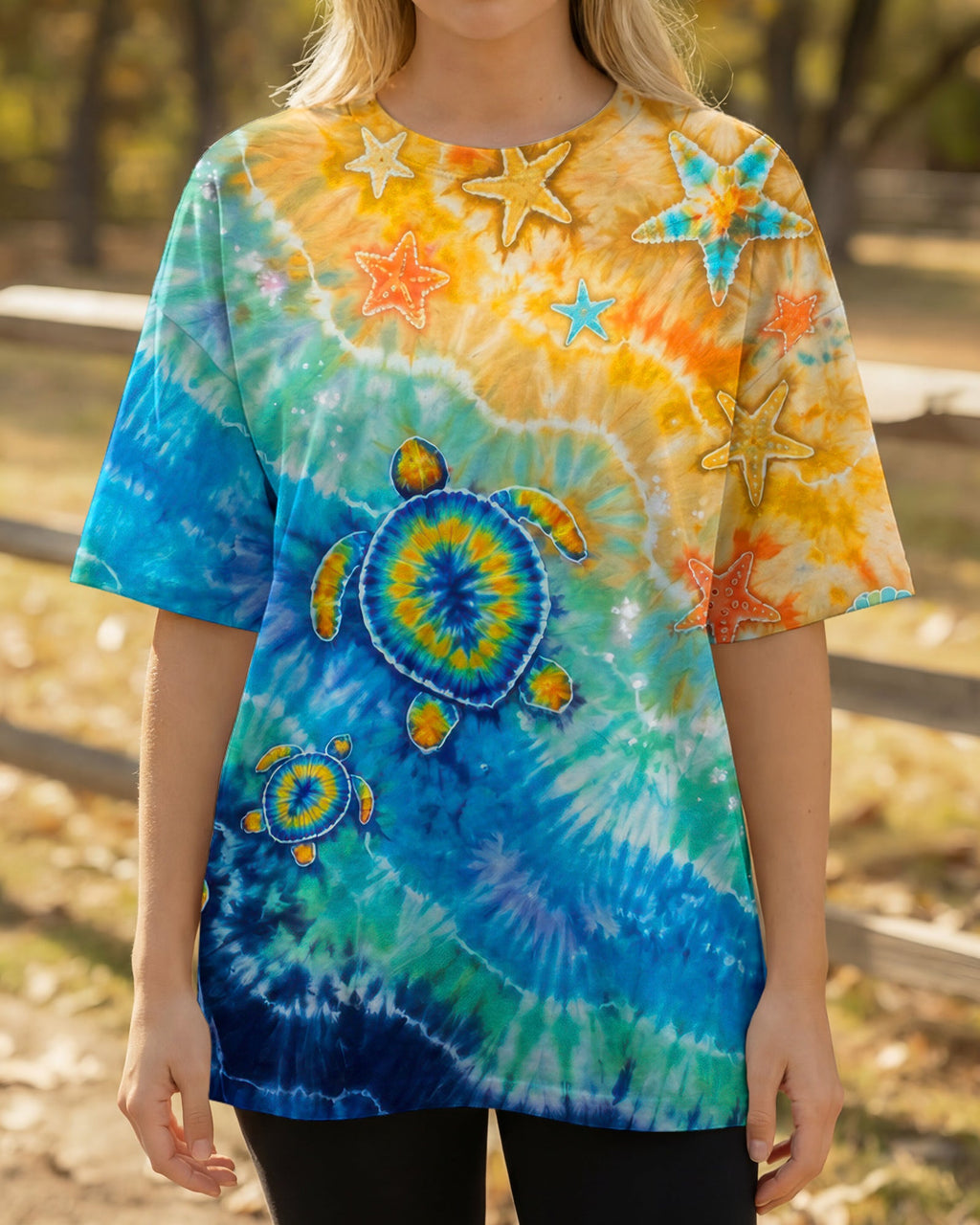 THREE TURTLES BEACH SAND BURST ALL OVER PRINT  - TLTW2206261