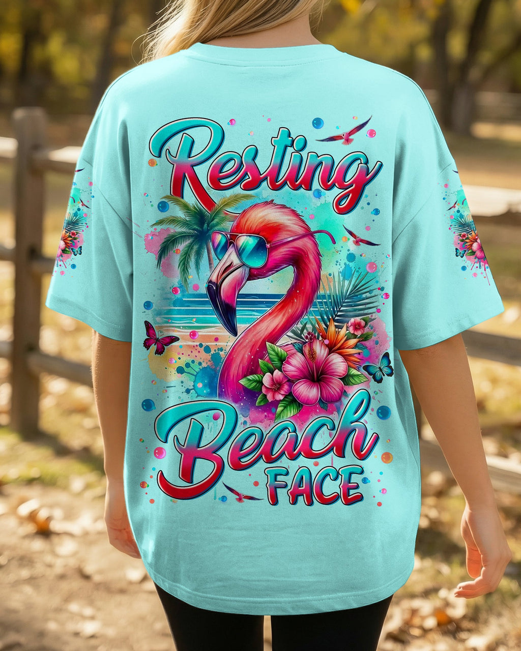 RESTING BEACH FACE FLAMINGO ALL OVER PRINT - TYLN0904262
