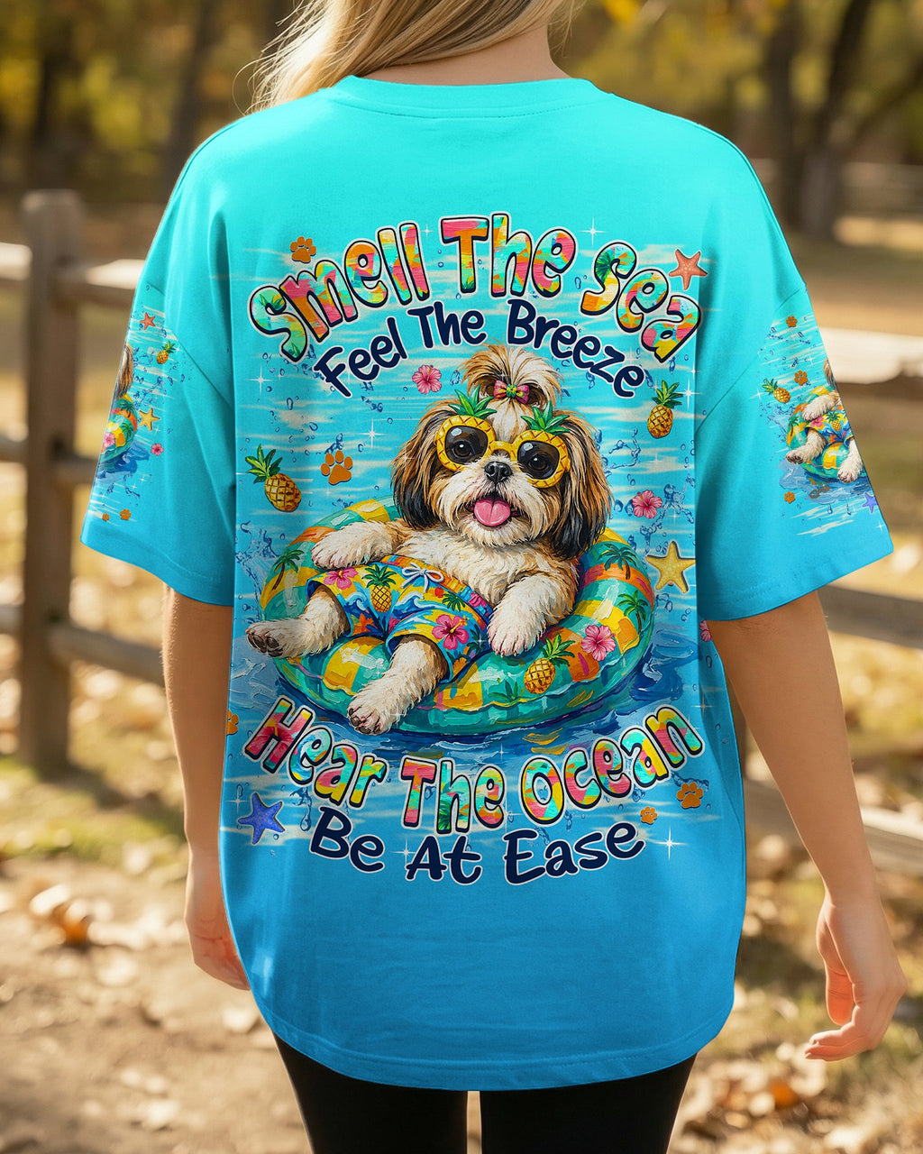 SMELL THE SEA FEEL THE BREEZE SHIH TZU DOG ALL OVER PRINT - TLHN0506263