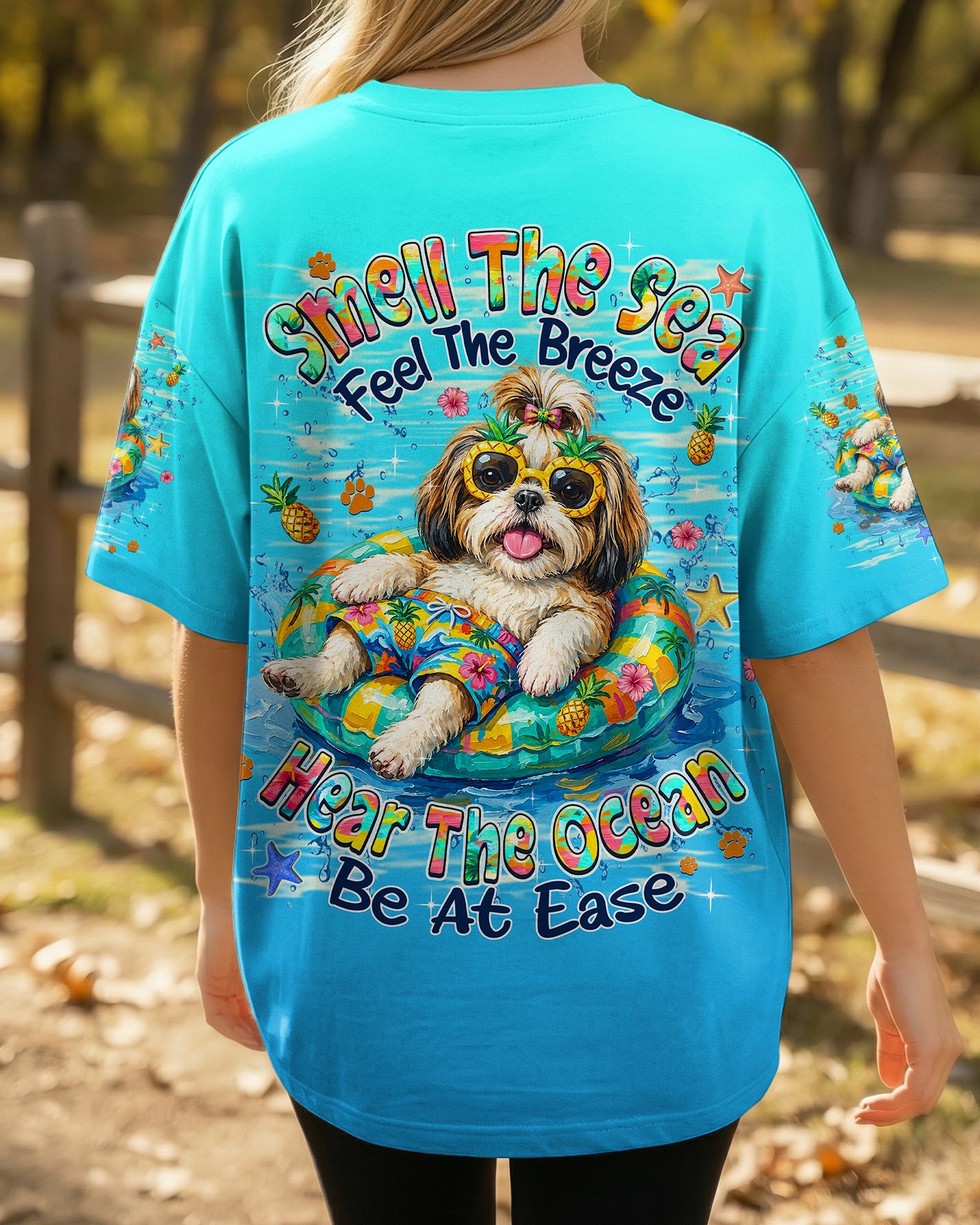SMELL THE SEA FEEL THE BREEZE SHIH TZU DOG ALL OVER PRINT - TLHN0506263