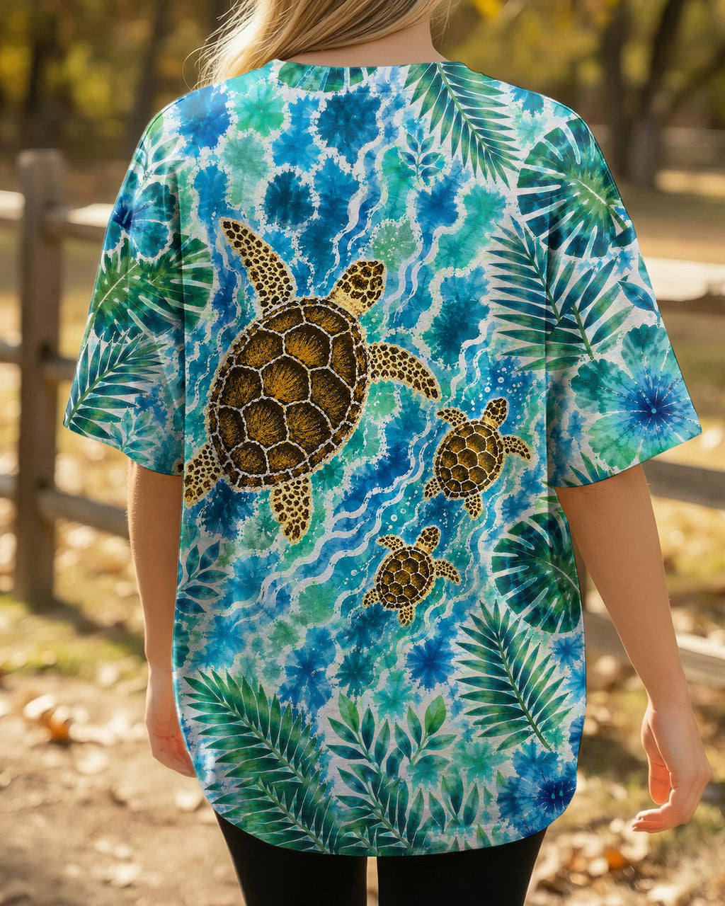 TROPICAL TURTLES VIBRANT OCEAN ALL OVER PRINT  - TLTW2406261