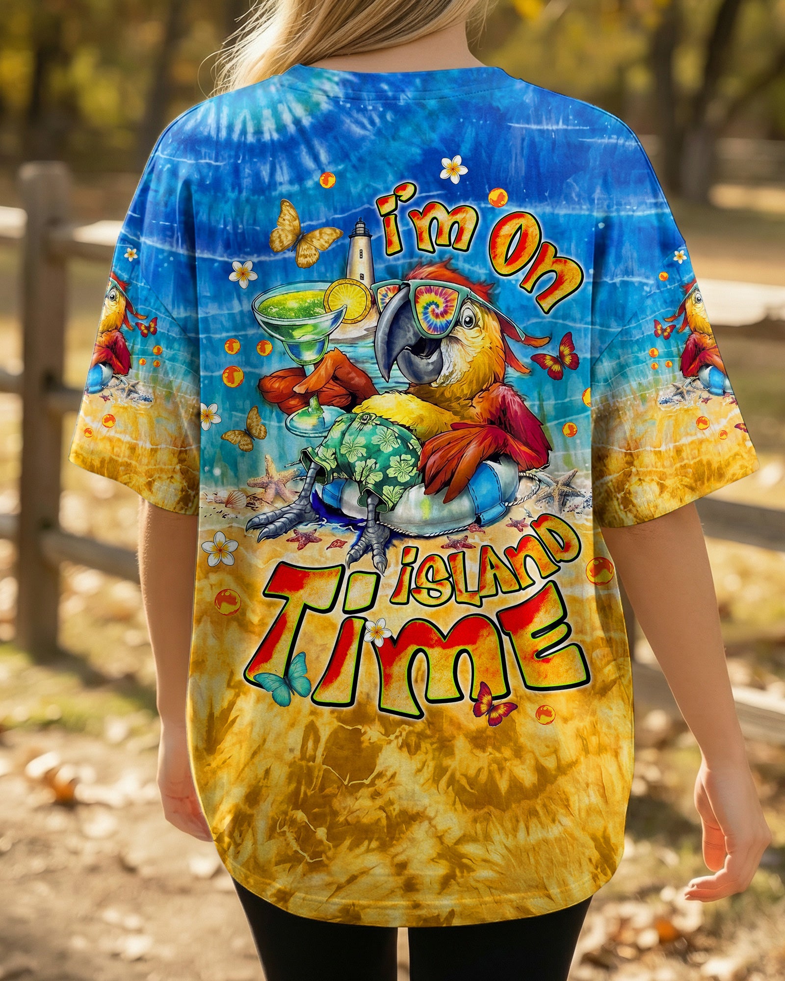 I'M ON ISLAND TIME PARROT ALL OVER PRINT - TLNT0805262
