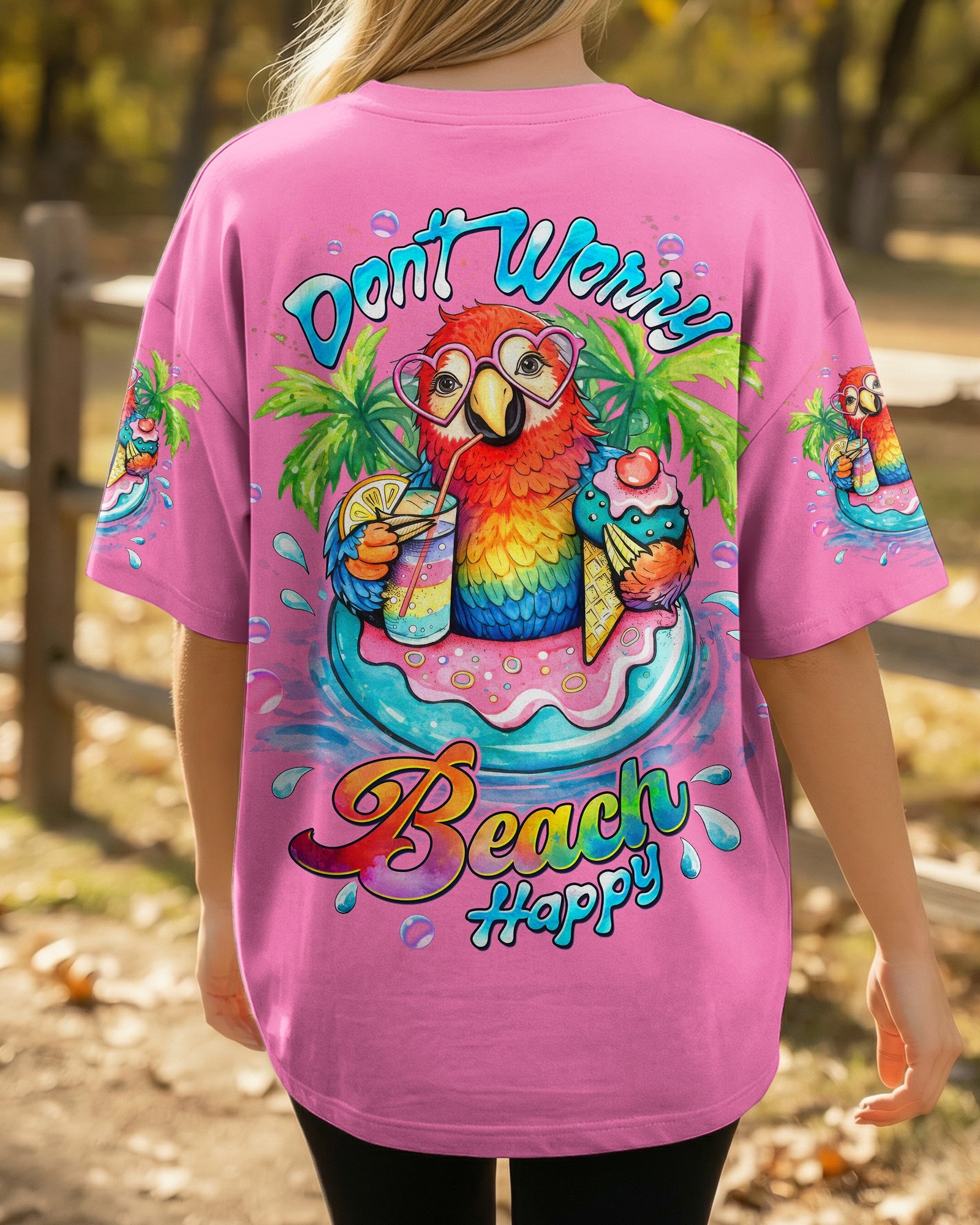 DON'T WORRY BEACH HAPPY PARROT ALL OVER PRINT - TLTW1504261