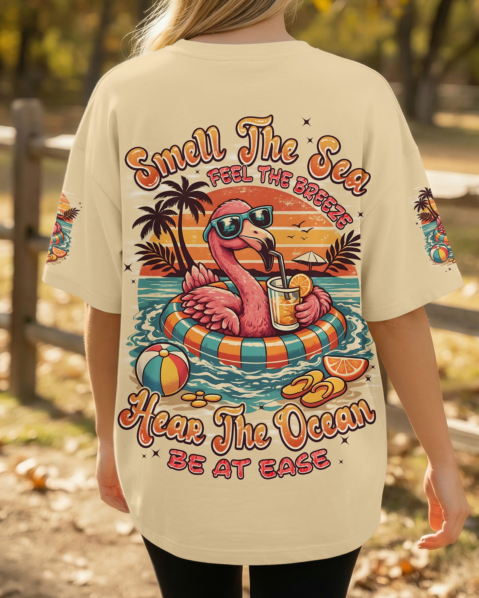 SMELL THE SEA FEEL THE BREEZE FLAMINGO ALL OVER PRINT - TYPQ1404262