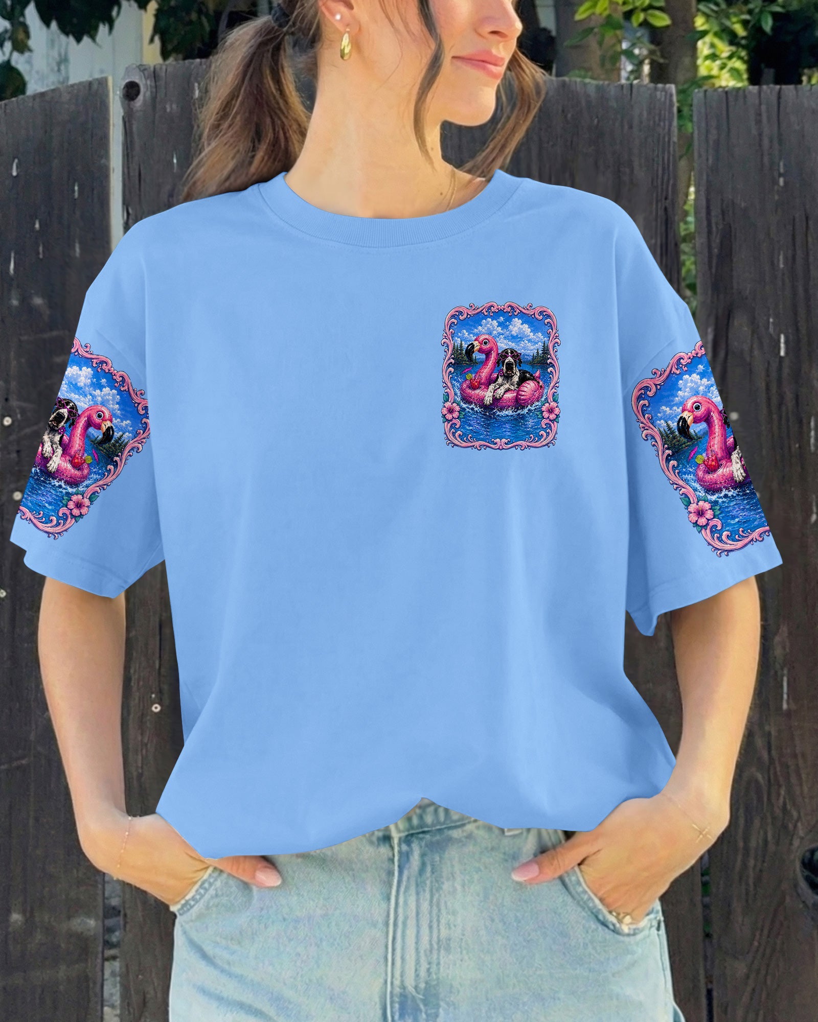 FLAMINGO FLOAT LAKE GREAT DANE DOG SUMMER ALL OVER PRINT – RI2205261