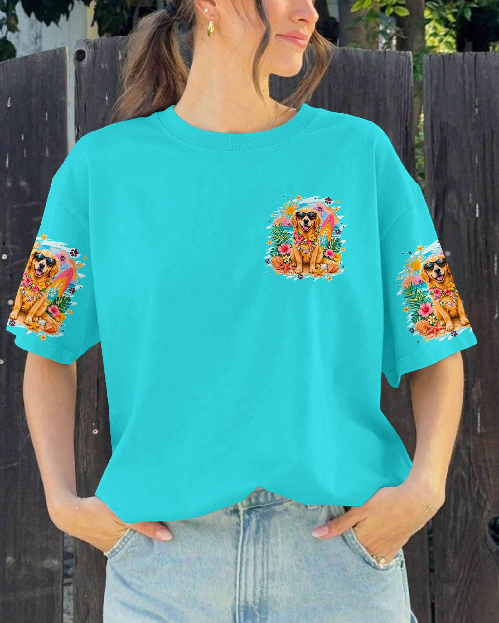 I'M ON ISLAND TIME GOLDEN RETRIEVER DOG ALL OVER PRINT - TYPQ1206263