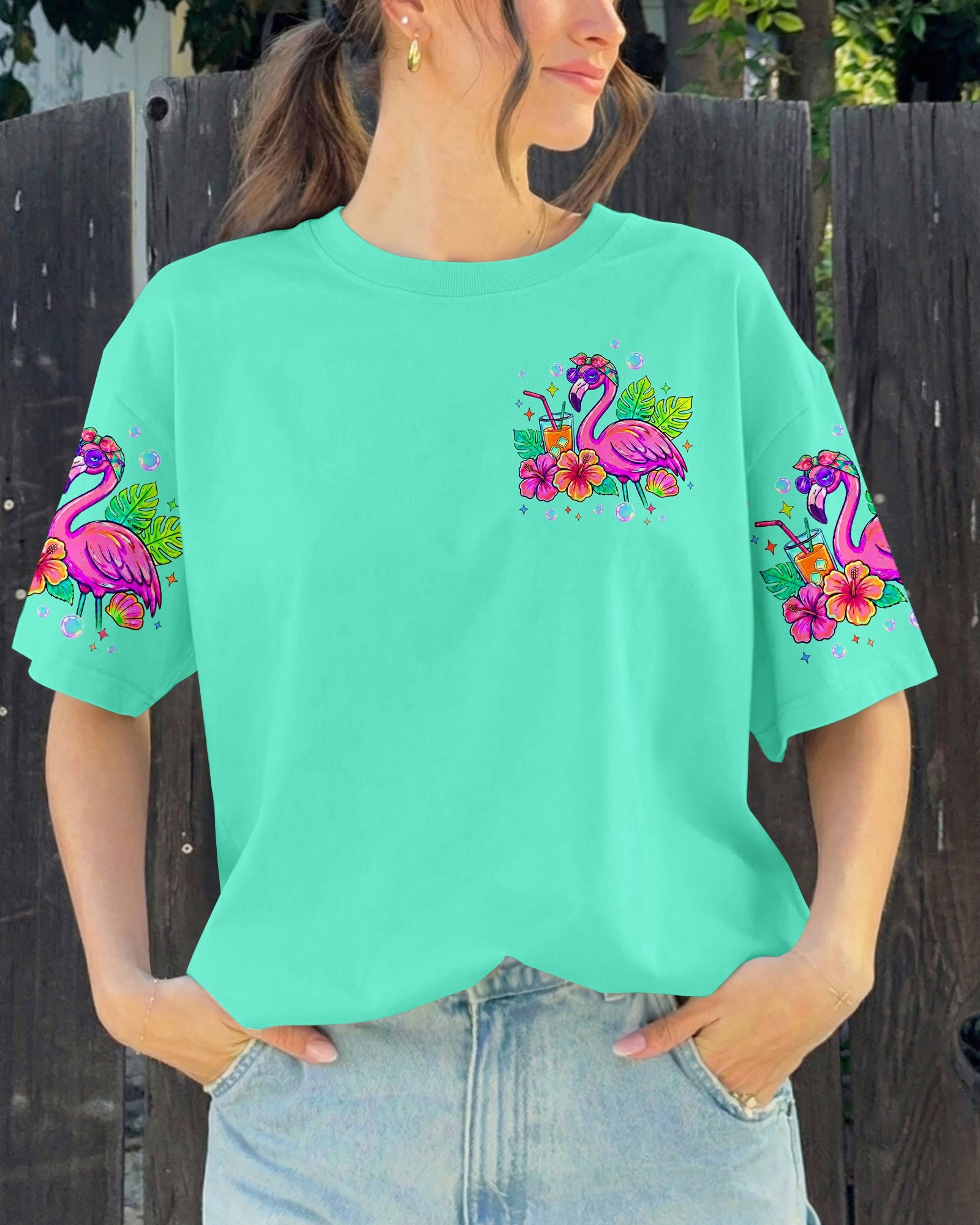 RESTING BEACH FACE FLAMINGO ALL OVER PRINT - TLTW1806264