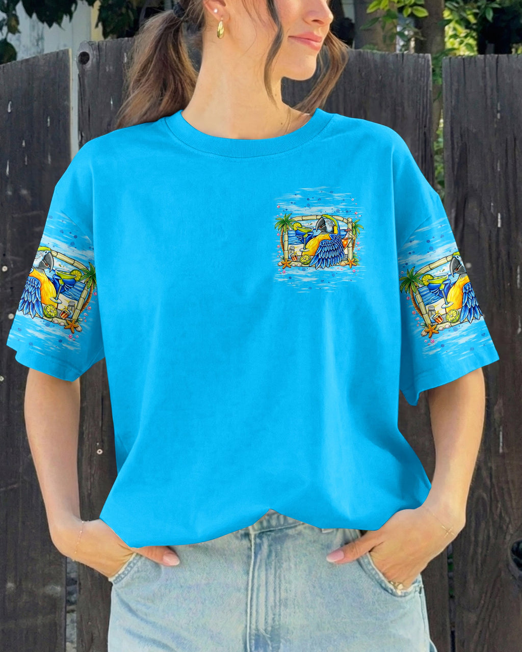 JUST LIVING THE ISLAND LIFE PARROT ALL OVER PRINT  - TLNT1205262