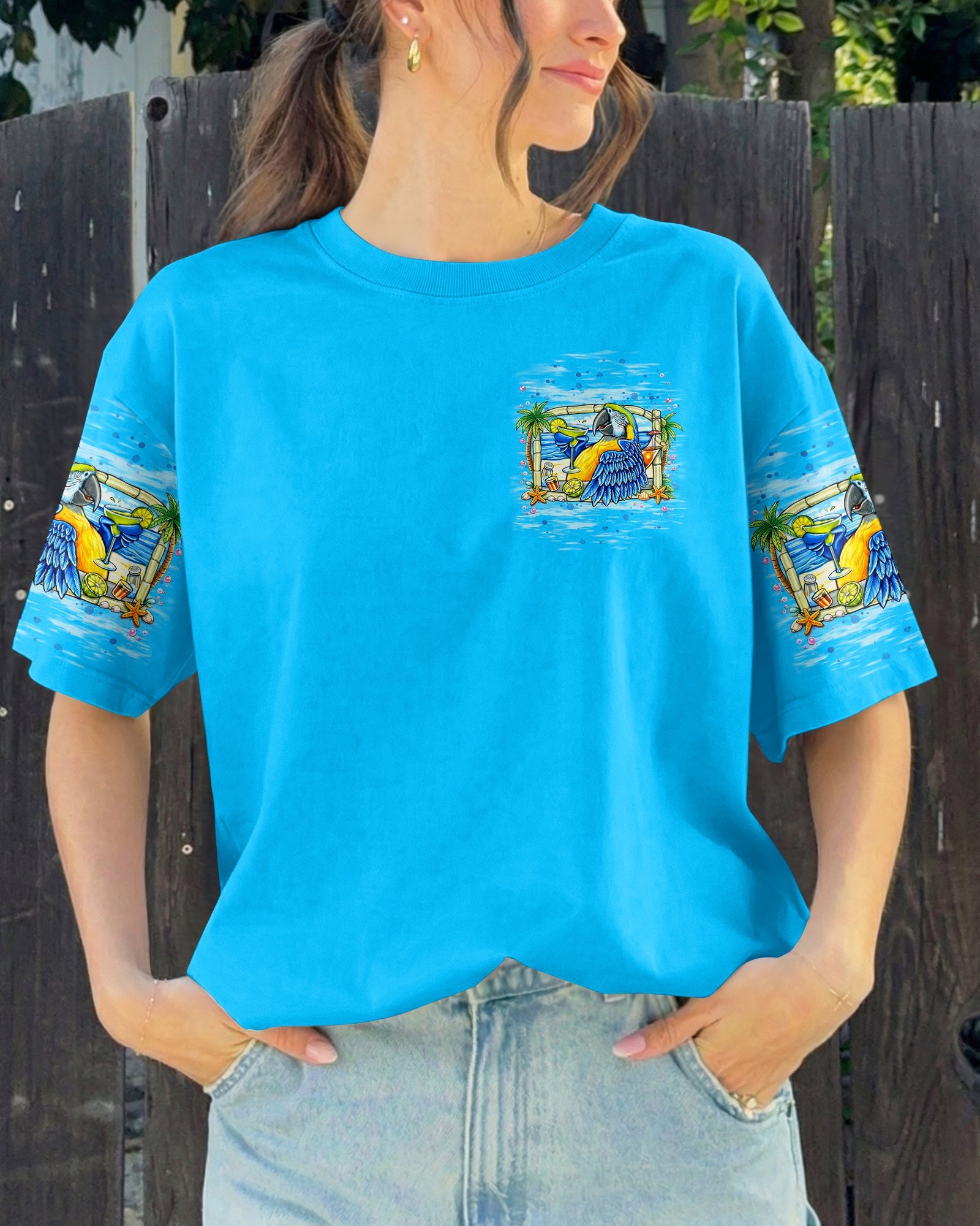 JUST LIVING THE ISLAND LIFE PARROT ALL OVER PRINT  - TLNT1205262