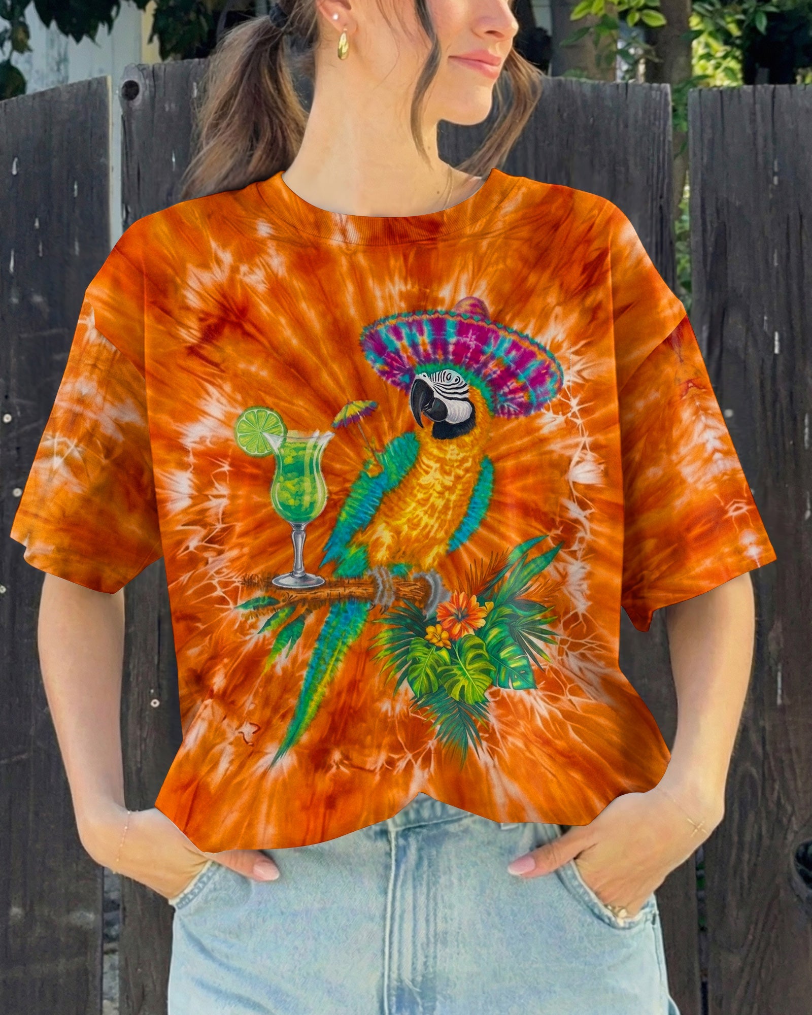 POLLY WANTS A COCKTAIL PARROT ALL OVER PRINT  - TLNO1404262