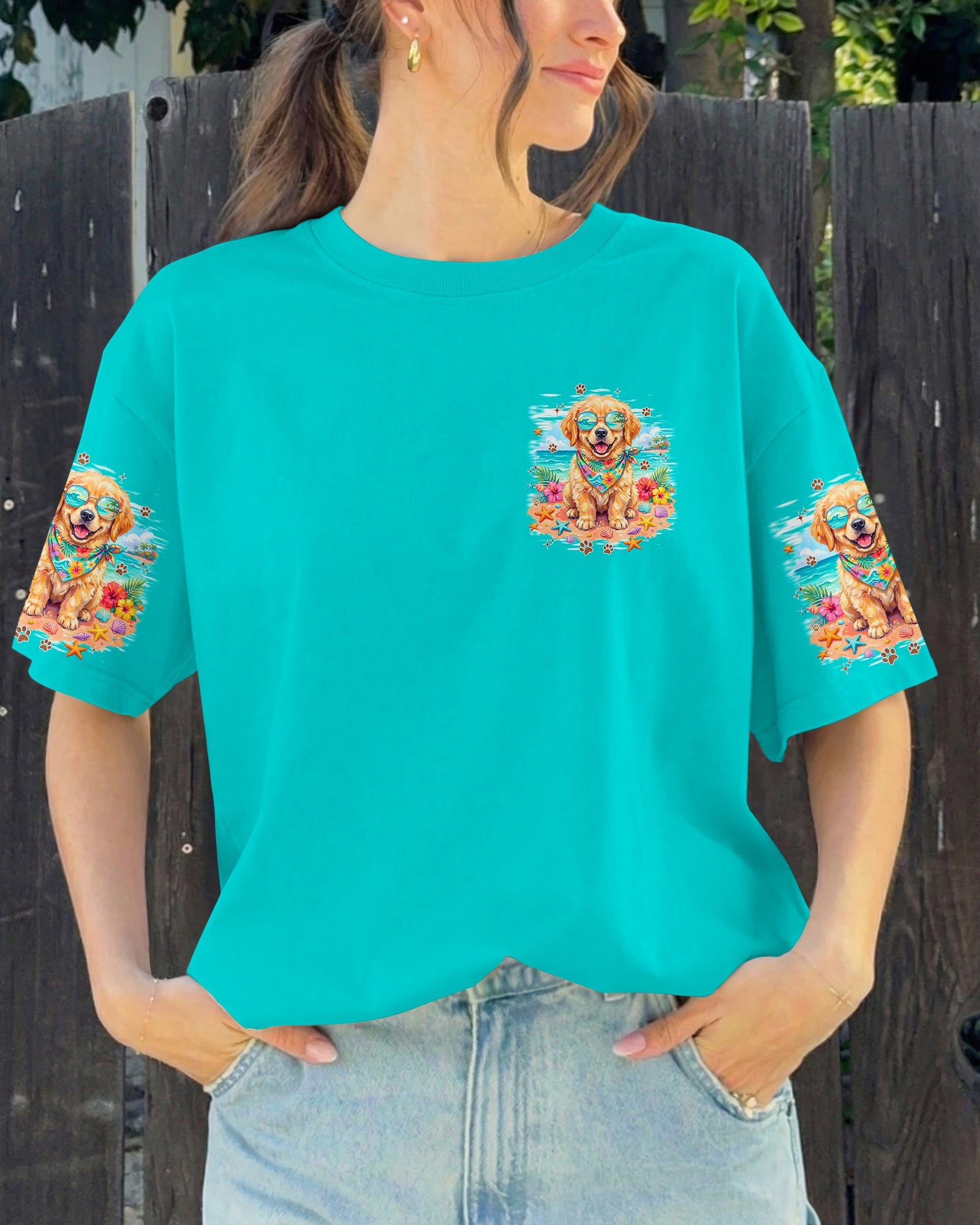 I WAS MADE FOR SUNNY DAYS GOLDEN RETRIEVER DOG ALL OVER PRINT - TYPQ2105263