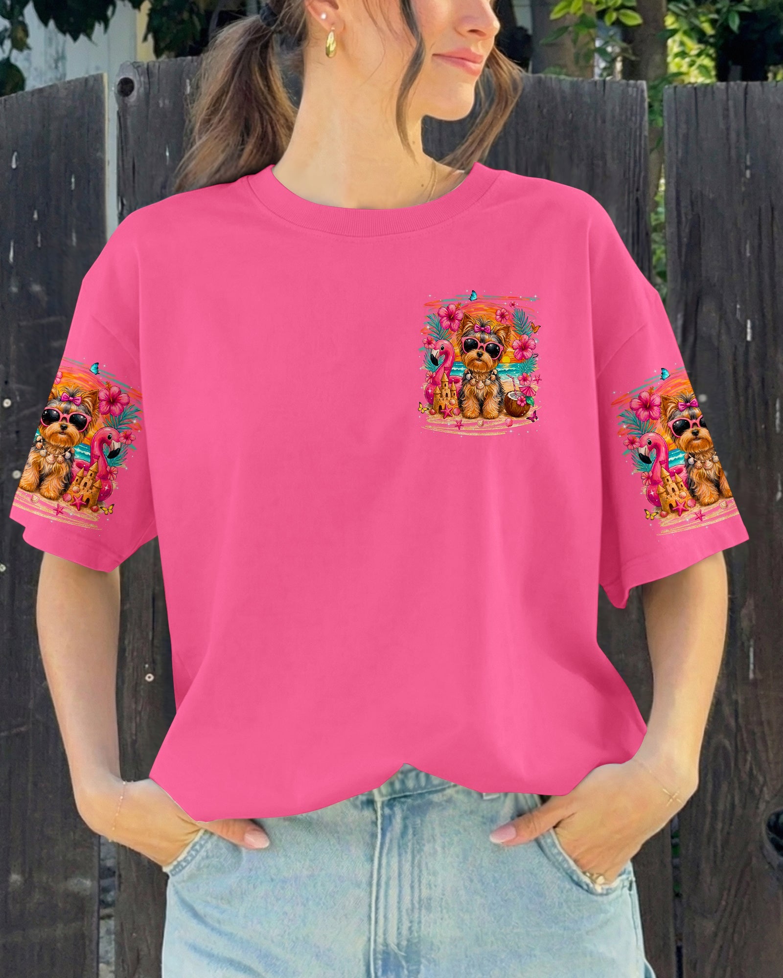SANDY PAWS AND SALTY KISSES YORKSHIRE TERRIER DOG ALL OVER PRINT - TYLN2605261