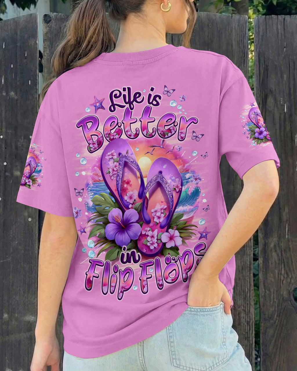LIFE IS BETTER IN FLIP FLOPS ALL OVER PRINT - TYQY0704262