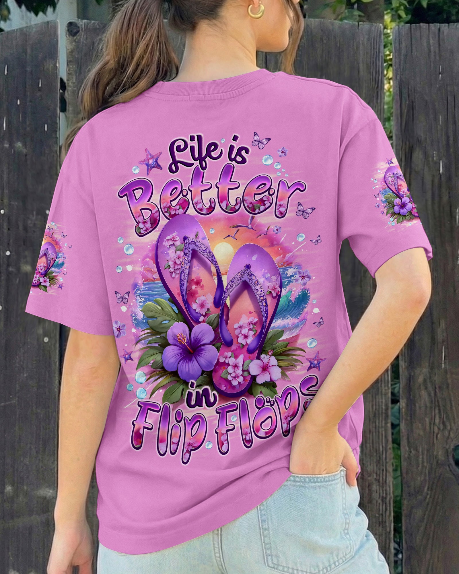 LIFE IS BETTER IN FLIP FLOPS ALL OVER PRINT - TYQY0704262