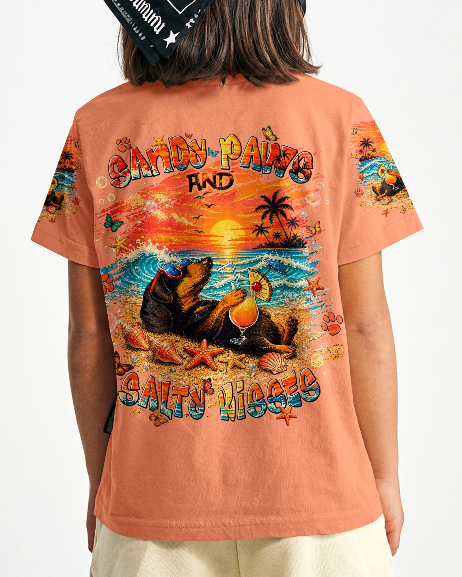 SANDY PAWS AND SALTY KISSES DACHSHUND DOG KIDS ALL OVER PRINT - TLNT2205264