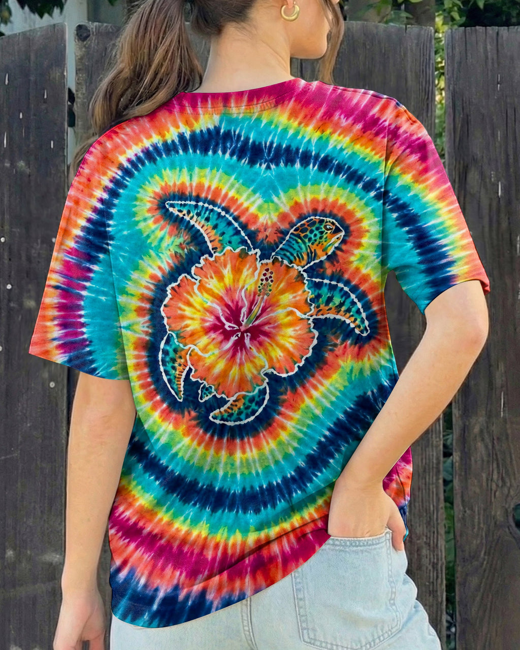 HIBISCUS SEA TURTLE SWIRL ALL OVER PRINT - TLHG1607262