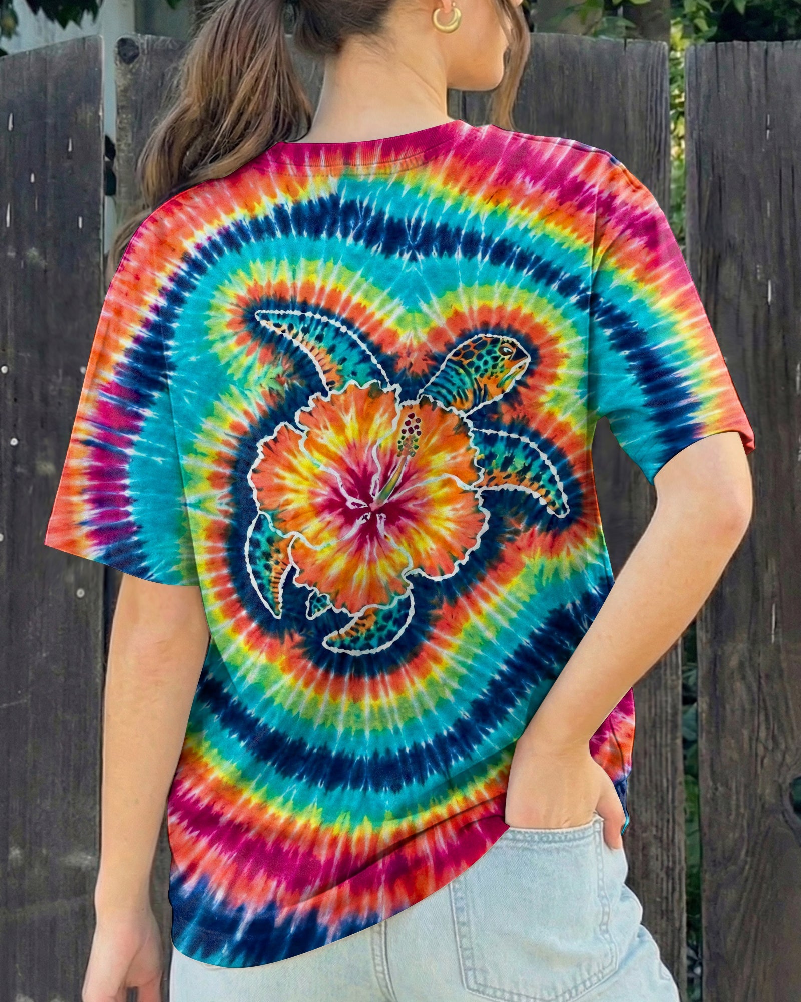 HIBISCUS SEA TURTLE SWIRL ALL OVER PRINT - TLHG1607262
