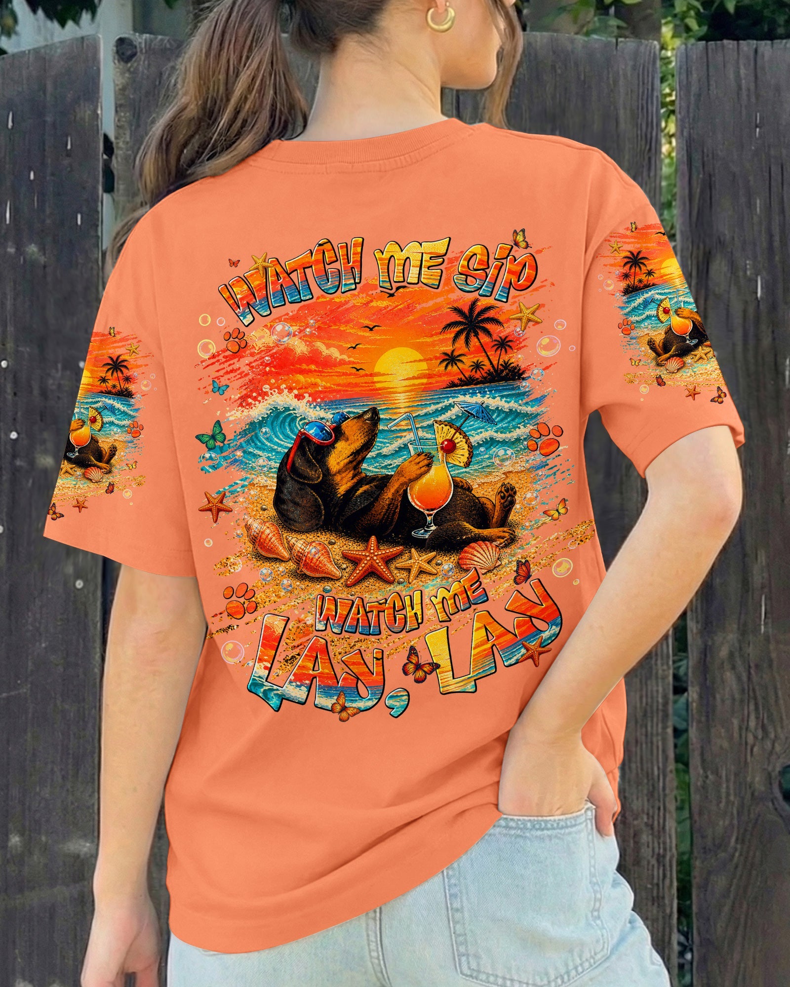 WATCH ME SIP DACHSHUND DOG ALL OVER PRINT  - TLNT2005263