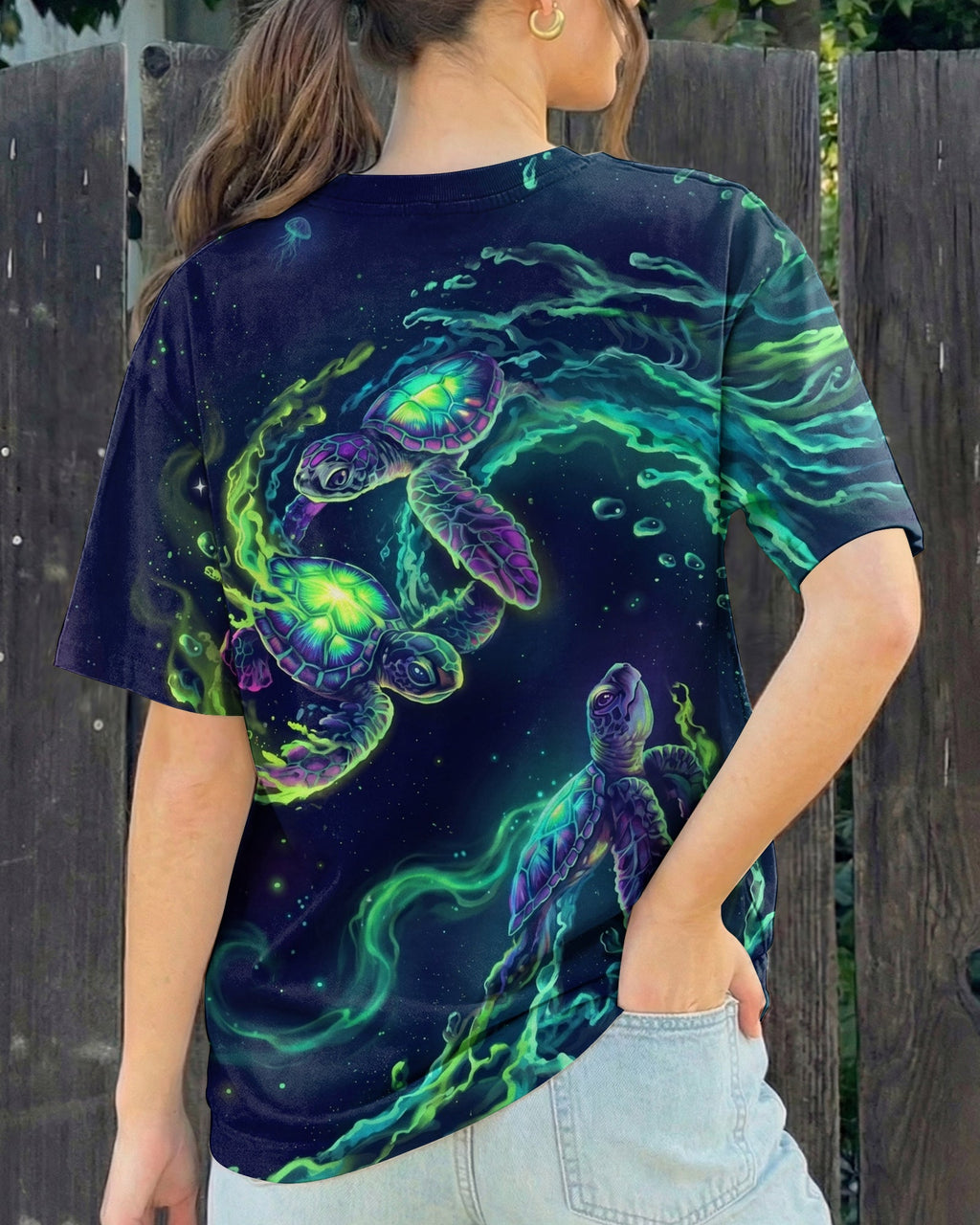 THREE TURTLES OF THE COSMIC TIDE ALL OVER PRINT - TLHN1707263