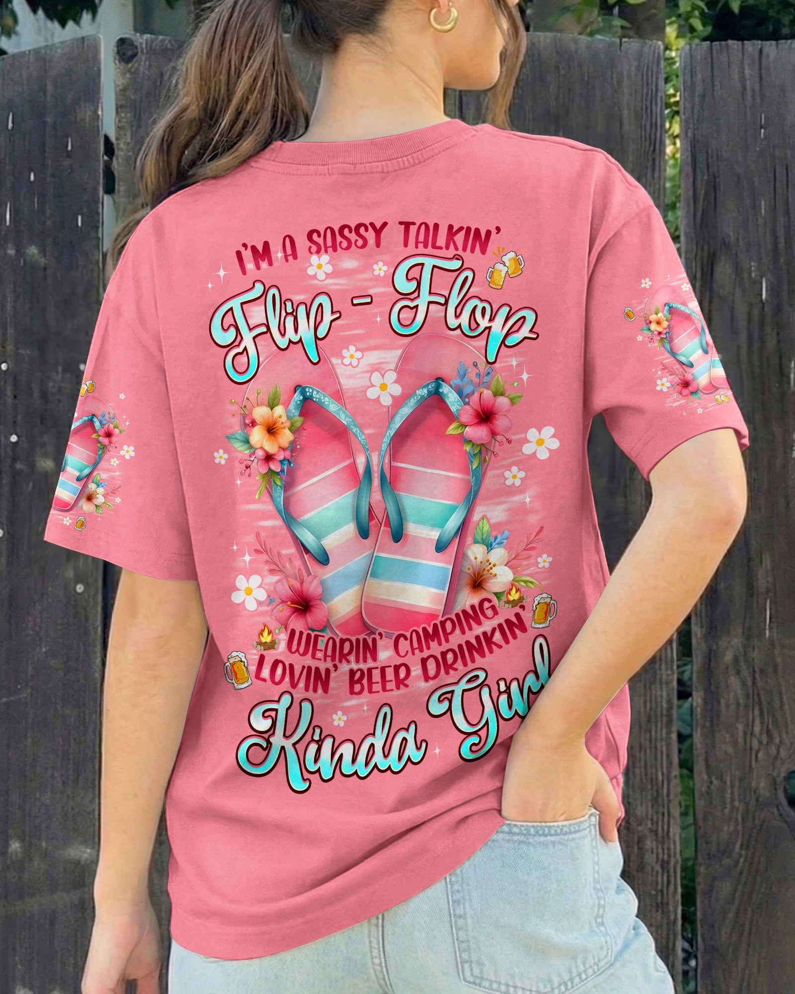 KINDA GIRL FLIP FLOPS ALL OVER PRINT - TYPQ0804261