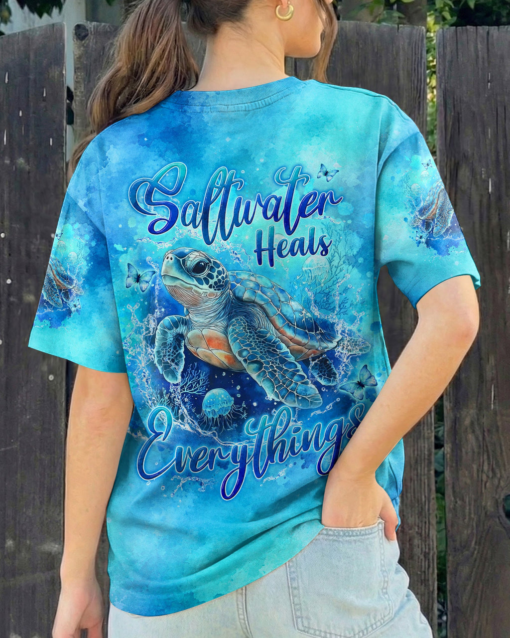 SALTWATER HEALS EVERYTHING TURTLE ALL OVER PRINT - TYLN0607263